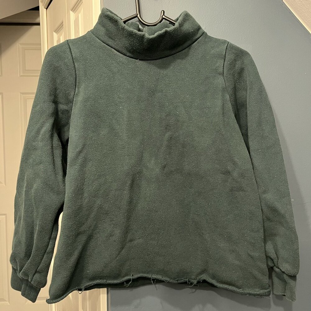 NWT Madewell MWL Betterterry Relaxed Turtleneck Sweatshirt – XS – Dark Green